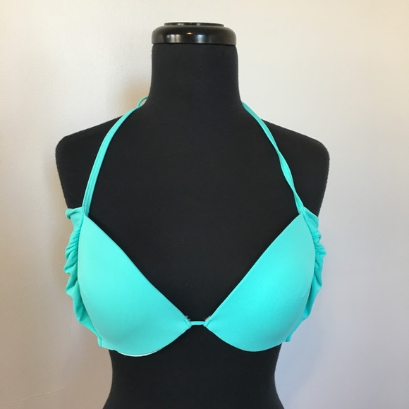 Sundazed Simon Halter Wrap Aqua Bikini Top, 36C - Picture 7 of 9